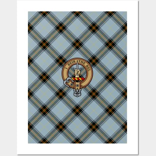 Clan Bell Crest over Tartan Posters and Art
